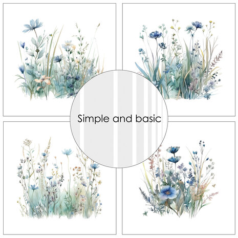 Simple and Basic Blue Meadows 12x12 Inch Paper Pad (SBP748) Simple and Basic Blue Meadows 12x12 Inch Paper Pad (SBP748)