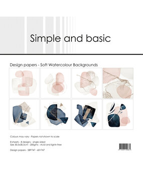 Simple and Basic Soft Watercolour Backgrounds 12x12 Inch Paper Pad (SBP747)
