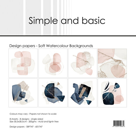 Simple and Basic Soft Watercolour Backgrounds 12x12 Inch Paper Pad (SBP747) Simple and Basic Soft Watercolour Backgrounds 12x12 Inch Paper Pad (SBP747)