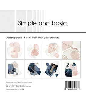Simple and Basic Soft Watercolour Backgrounds 6x6 Inch Paper Pad (SBP547) Simple and Basic Soft Watercolour Backgrounds 6x6 Inch Paper Pad (SBP547)
