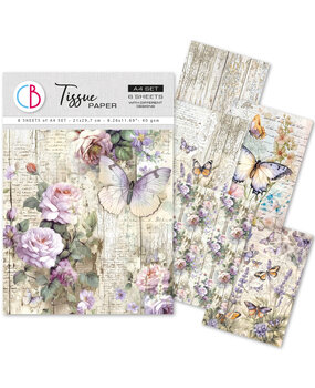 Ciao Bella Tissue Paper A4 Whismical Butterflies (6pcs) (HA003)