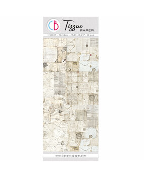 Ciao Bella Tissue Paper 70x50cm Antique Handwritten Letter (HT034)