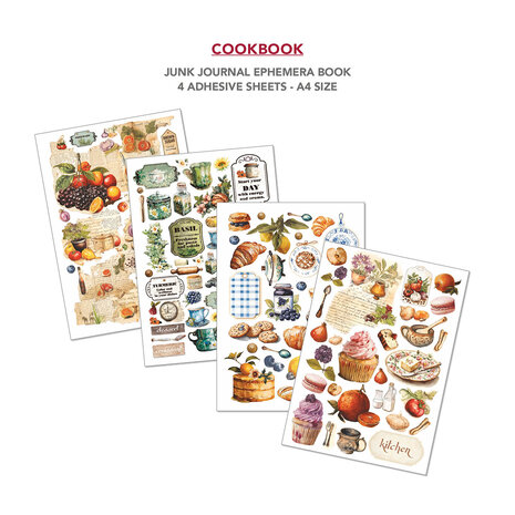 Ciao Bella Cookbook A4 Junk Journal Ephemera Book (32pcs) (CBB009) Ciao Bella Cookbook A4 Junk Journal Ephemera Book (32pcs) (CBB009)
