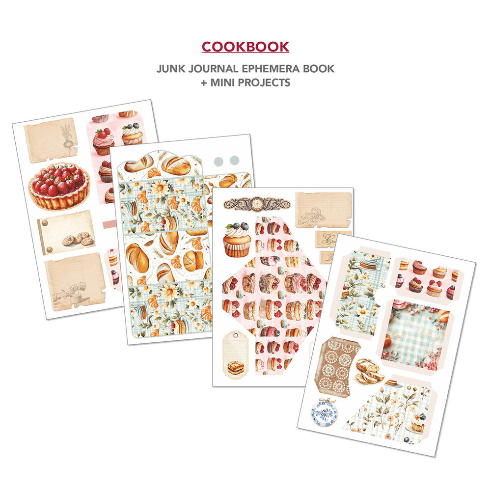 Ciao Bella Cookbook A4 Junk Journal Ephemera Book (32pcs) (CBB009) Ciao Bella Cookbook A4 Junk Journal Ephemera Book (32pcs) (CBB009)