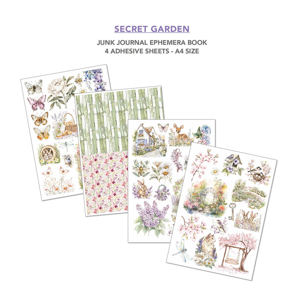 Ciao Bella Secret Garden A4 Junk Journal Ephemera Book (32pcs) (CBB007)