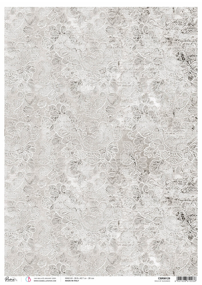 Ciao Bella Timeless Moments Rice Paper A3 Veils of Elegance (3pcs) (CBRM129)