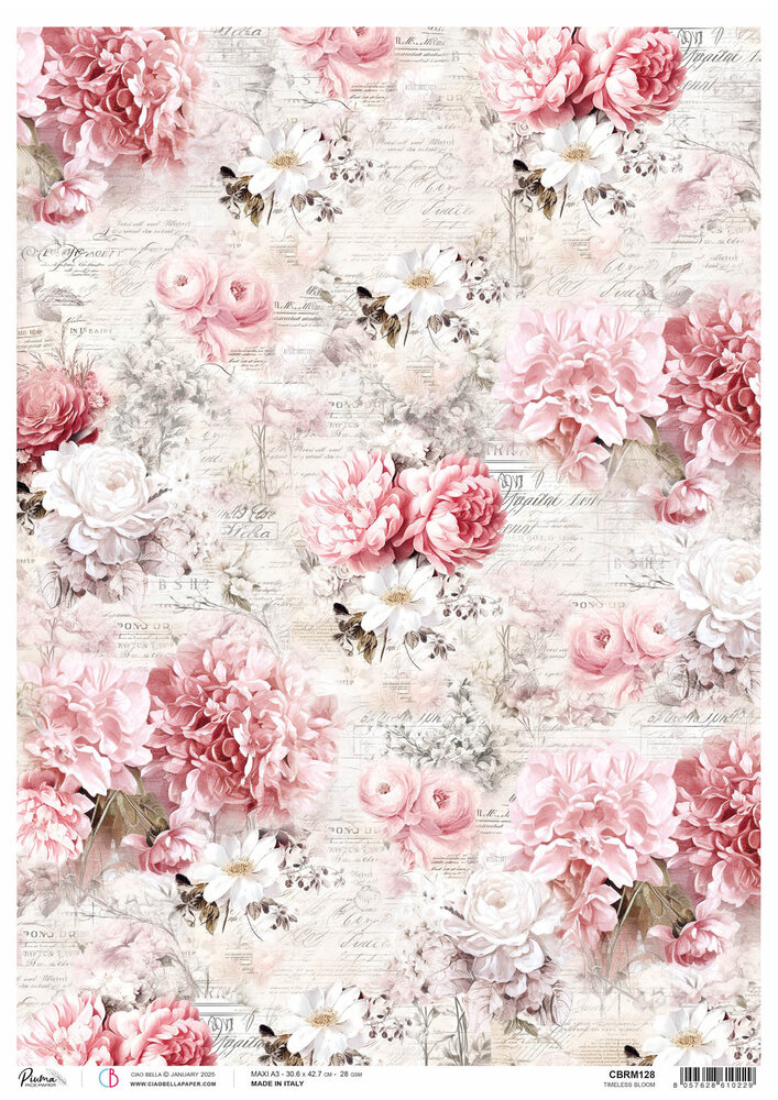 Ciao Bella Timeless Moments Rice Paper A3 Timeless Bloom (3pcs) (CBRM128) (DISCONTINUED) Ciao Bella Timeless Moments Rice Paper A3 Timeless Bloom (3pcs) (CBRM128) (DISCONTINUED)