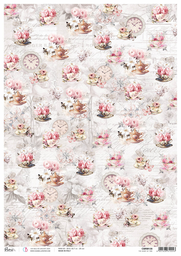 Ciao Bella Timeless Moments Rice Paper A3 The Heart of Time (3pcs) (CBRM130) (DISCONTINUED) Ciao Bella Timeless Moments Rice Paper A3 The Heart of Time (3pcs) (CBRM130) (DISCONTINUED)
