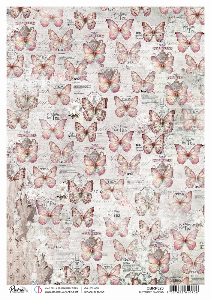Ciao Bella Timeless Moments Rice Paper A4 Butterfly Flapping (5pcs) (CBRP523) (DISCONTINUED) Ciao Bella Timeless Moments Rice Paper A4 Butterfly Flapping (5pcs) (CBRP523) (DISCONTINUED)