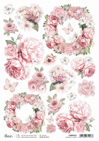 Ciao Bella Timeless Moments Rice Paper A4 Essence of Spring (5pcs) (CBRP521) (DISCONTINUED)