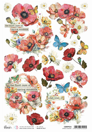 Ciao Bella Majestic Dream Rice Paper A4 Spring Sunshine (5pcs) (CBRP533) (DISCONTINUED)