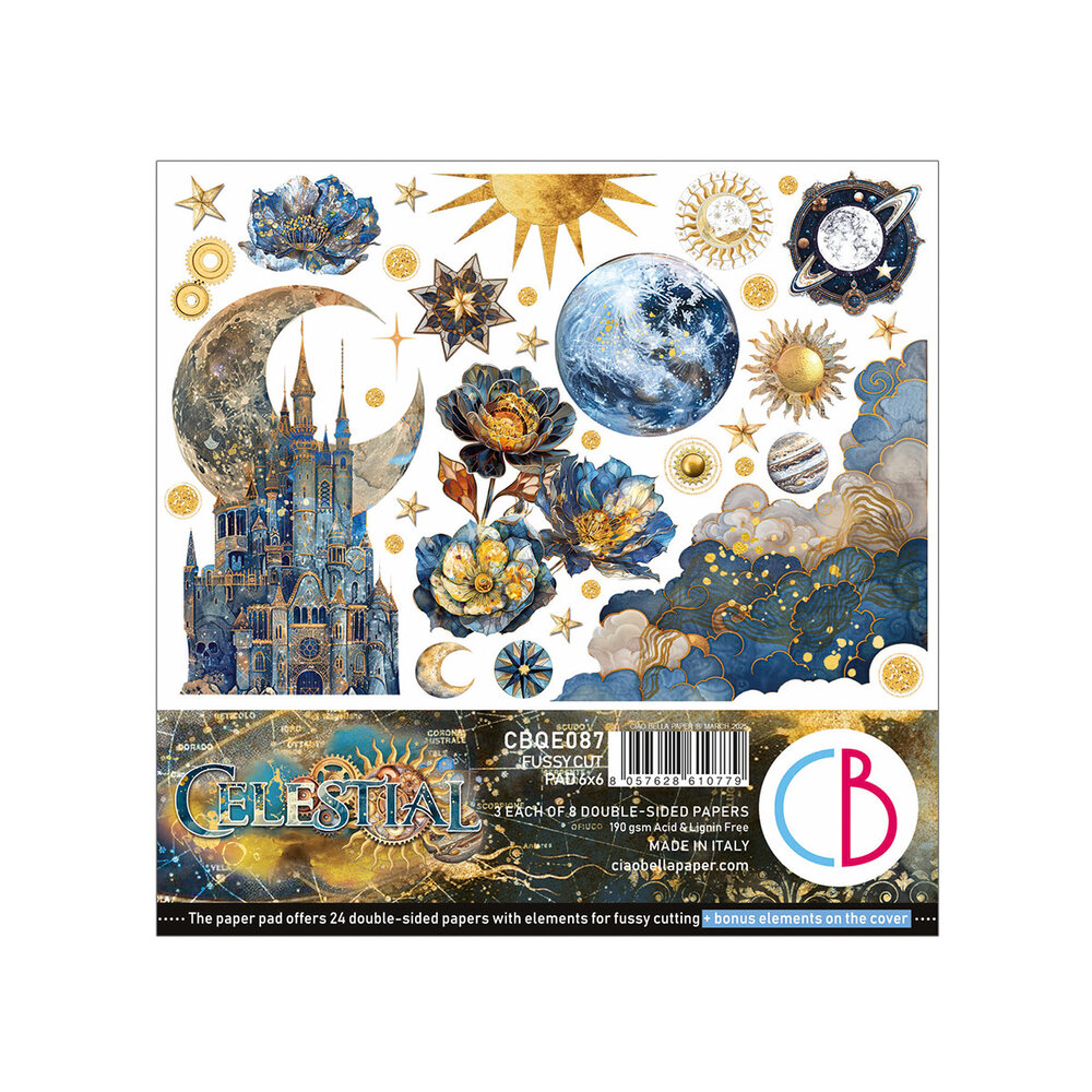 Ciao Bella Celestial 6x6 Inch Fussy Cut Pad (24pcs) (CBQE087) Ciao Bella Celestial 6x6 Inch Fussy Cut Pad (24pcs) (CBQE087)