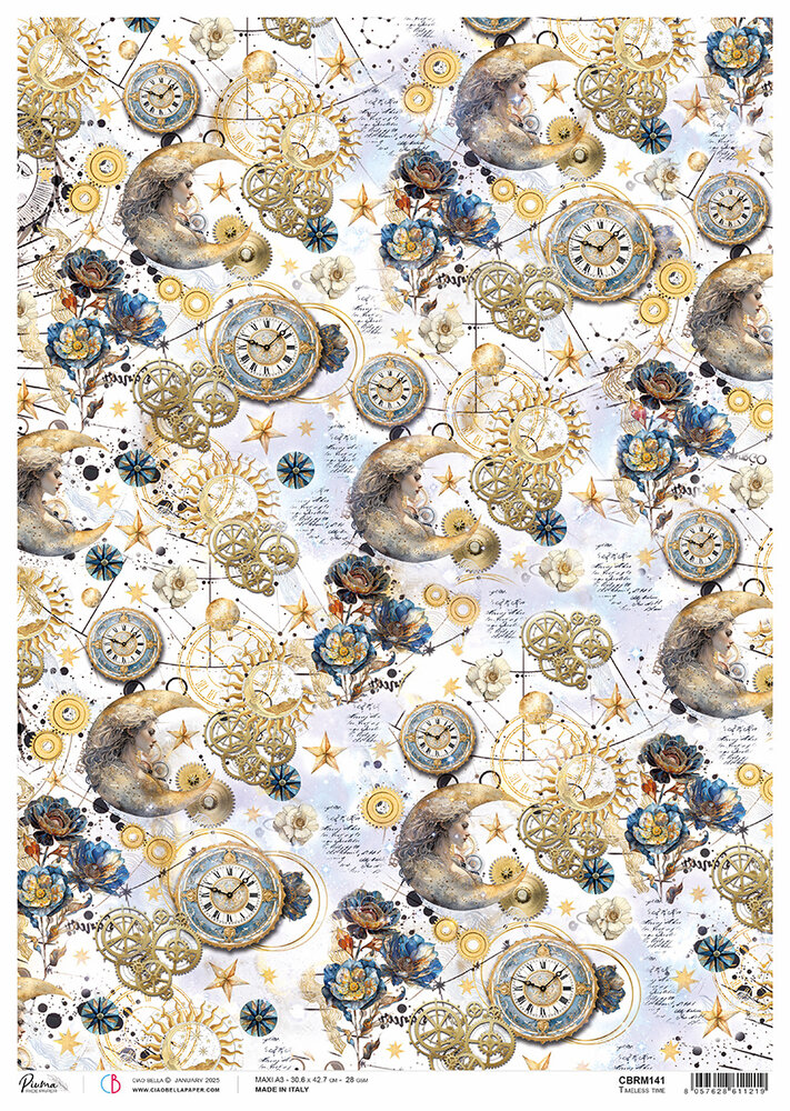 Ciao Bella Celestial A3 Rice Paper Timeless Time (3pcs) (CBRM141) Ciao Bella Celestial A3 Rice Paper Timeless Time (3pcs) (CBRM141)