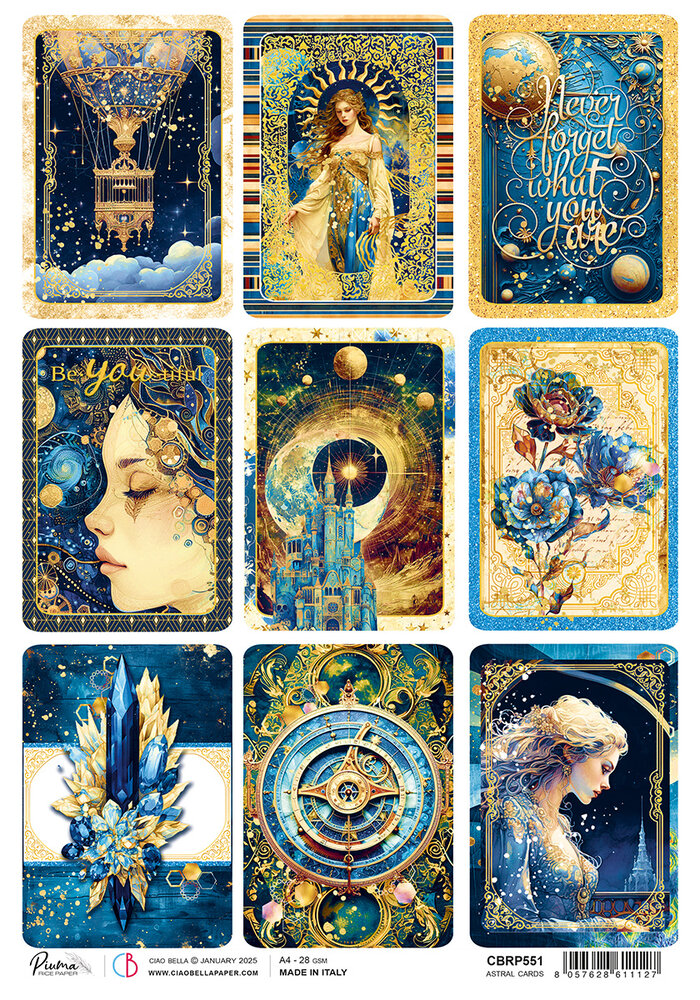 Ciao Bella Celestial A4 Rice Paper Astral Cards (5pcs) (CBRP551) Ciao Bella Celestial A4 Rice Paper Astral Cards (5pcs) (CBRP551)