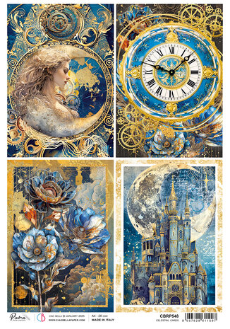 Ciao Bella Celestial A4 Rice Paper Celestial Cards (5pcs) (CBRP548) Ciao Bella Celestial A4 Rice Paper Celestial Cards (5pcs) (CBRP548)