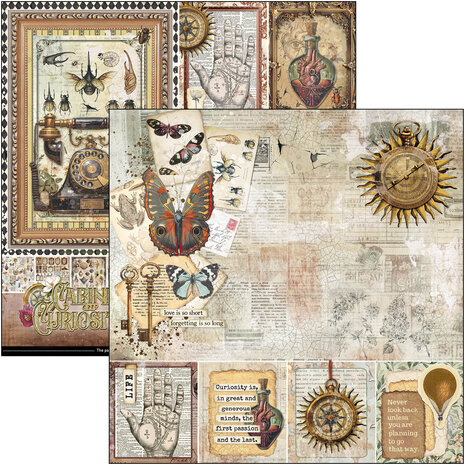 Ciao Bella Cabinet of Curiosities 12x12 Inch Paper Pad (12pcs) (CBPM085)