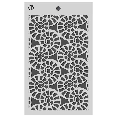 Ciao Bella Cabinet of Curiosities 5x8 Inch Texture Stencil Fossil Shell (MS079)