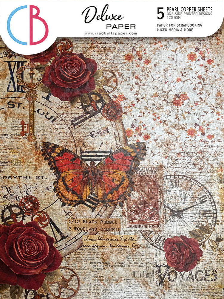 Ciao Bella Cabinet of Curiosities A4 Deluxe Paper Pearl-Copper (5pcs) (CBD019)