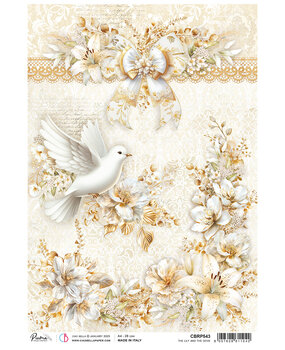 Ciao Bella Blessing Day A4 Rice Paper The Lily and the Dove (5pcs) (CBRP543) Ciao Bella Blessing Day A4 Rice Paper The Lily and the Dove (5pcs) (CBRP543)