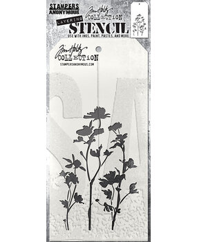 Stampers Anonymous Wildflower Tim Holtz Layering Stencil (THS035)