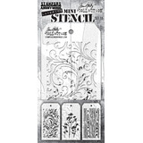 Stampers Anonymous Set #10 Tim Holtz Layering Mini Stencil (3pcs) (THMST010)