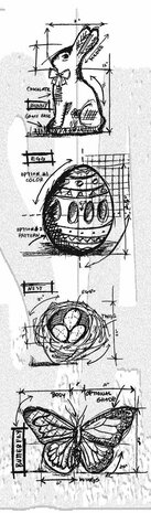 Stampers Anonymous Easter Mini Tim Holtz Blueprints Strip Stamps (THMB005) Stampers Anonymous Easter Mini Tim Holtz Blueprints Strip Stamps (THMB005)