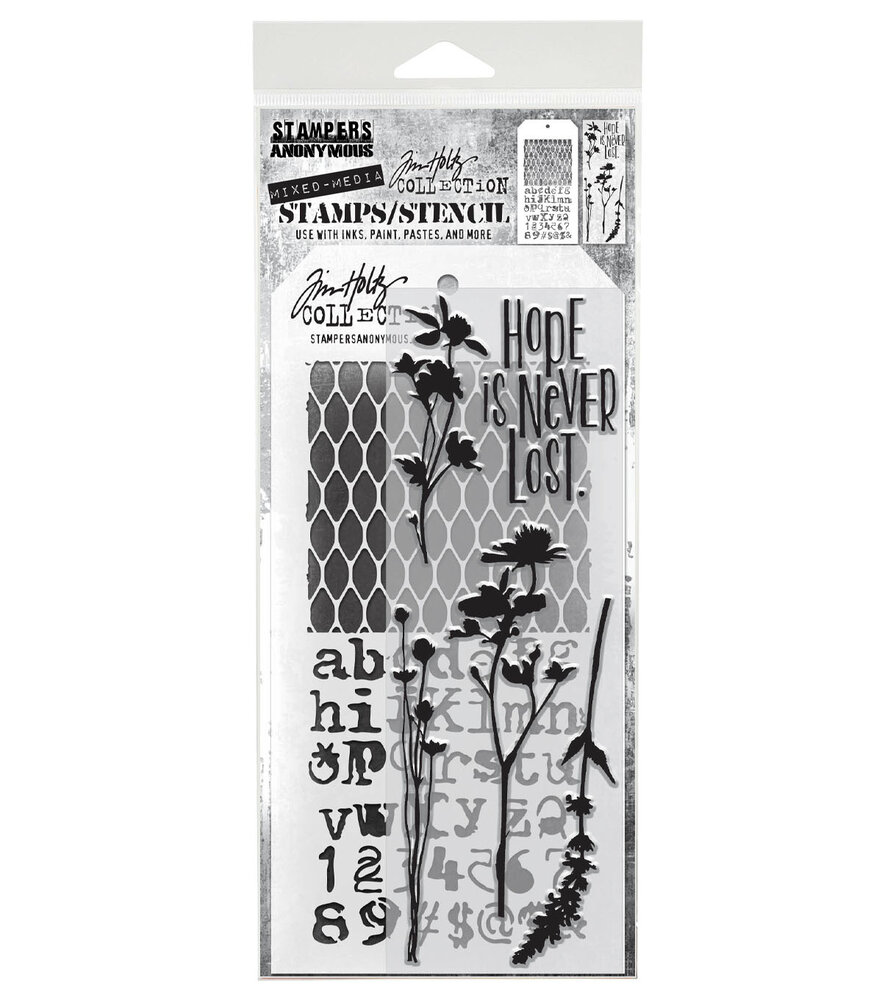Stampers Anonymous Mixed Media #21 Tim Holtz Stamps/Stencil (THMM121) Stampers Anonymous Mixed Media #21 Tim Holtz Stamps/Stencil (THMM121)