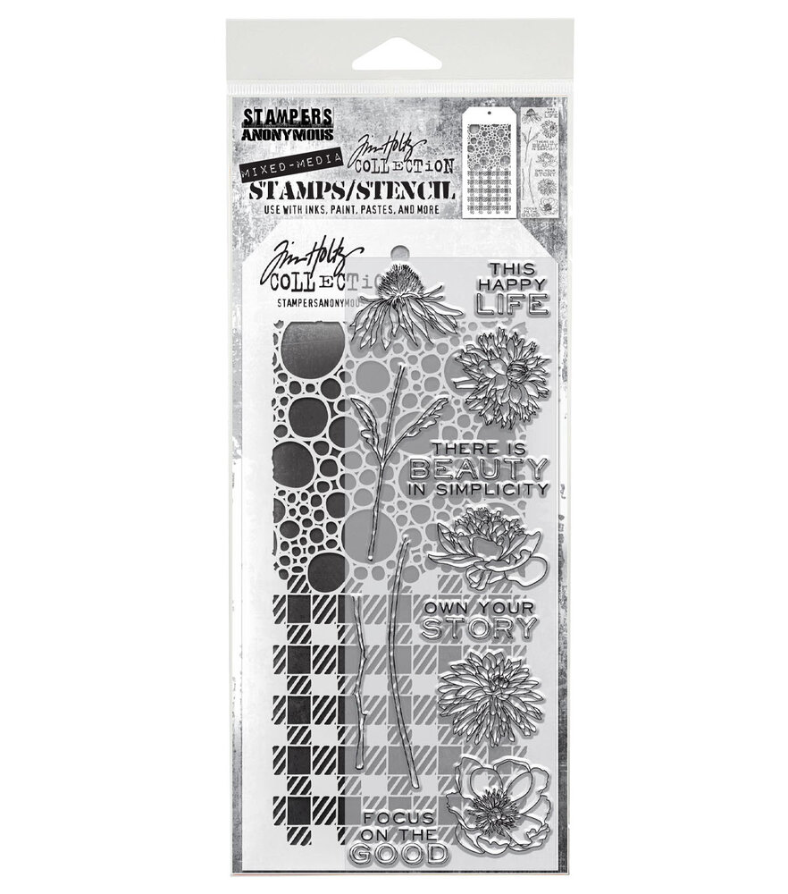 Stampers Anonymous Mixed Media #24 Tim Holtz Stamps/Stencil (THMM124) Stampers Anonymous Mixed Media #24 Tim Holtz Stamps/Stencil (THMM124)