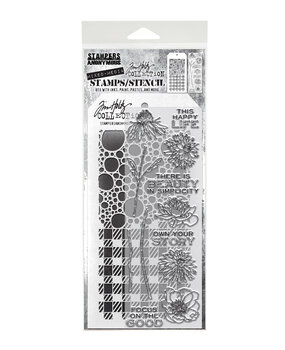 Stampers Anonymous Mixed Media #24 Tim Holtz Stamps/Stencil (THMM124)