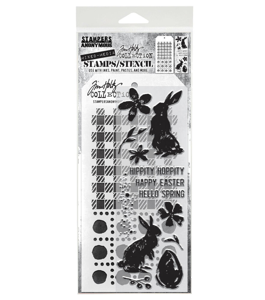 Stampers Anonymous Spring Shadows Tim Holtz Stamps/Stencil (THMM163) Stampers Anonymous Spring Shadows Tim Holtz Stamps/Stencil (THMM163)
