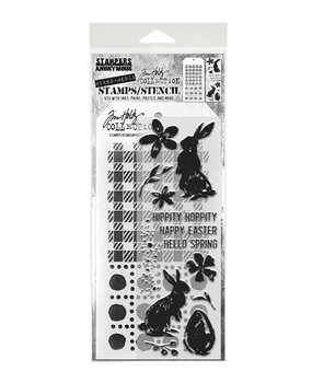 Stampers Anonymous Spring Shadows Tim Holtz Stamps/Stencil (THMM163)
