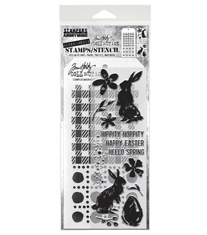 Stampers Anonymous Spring Shadows Tim Holtz Stamps/Stencil (THMM163) Stampers Anonymous Spring Shadows Tim Holtz Stamps/Stencil (THMM163)