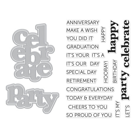 Hero Arts It's Our Anniversary Stamp & Cut XL (DC311)