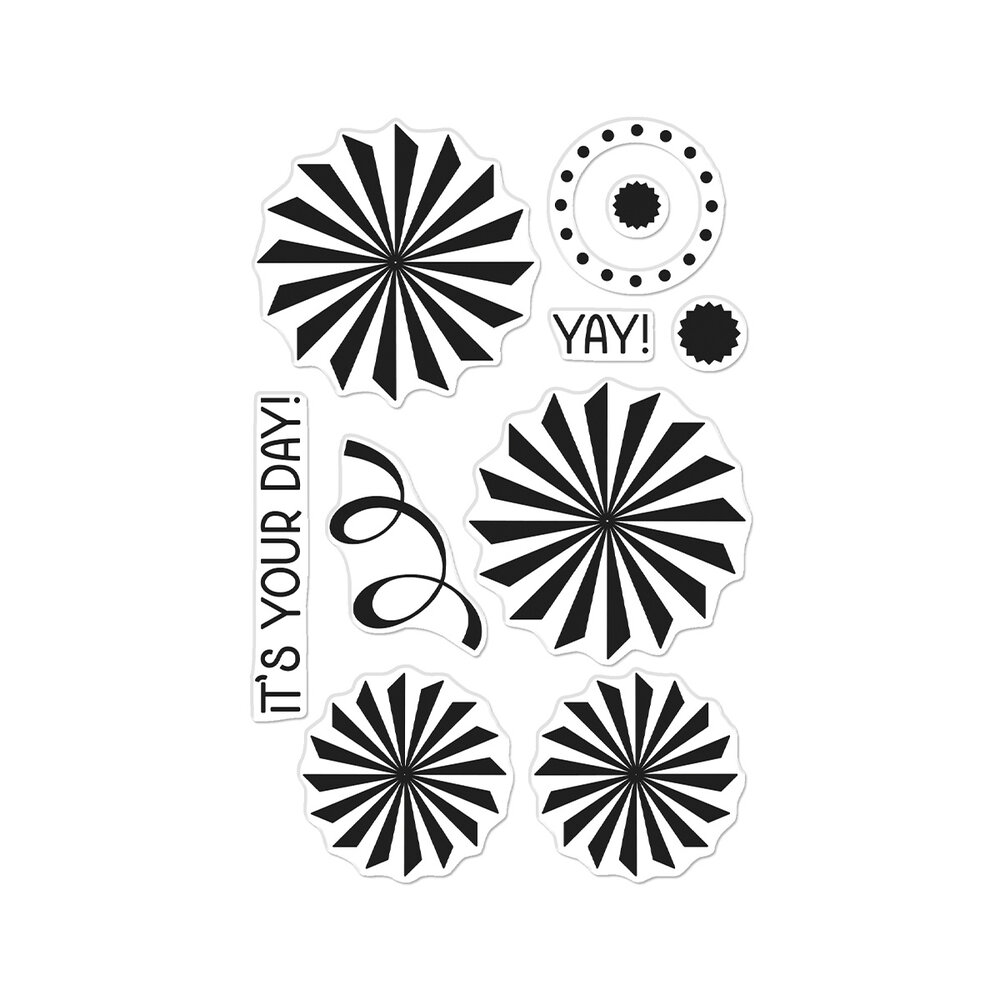 Hero Arts Party Fans PolyClear Stamps (CM797) Hero Arts Party Fans PolyClear Stamps (CM797)