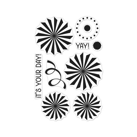 Hero Arts Party Fans PolyClear Stamps (CM797) Hero Arts Party Fans PolyClear Stamps (CM797)