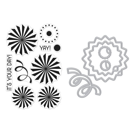 Hero Arts Party Fans Stamp Bundle Clear Stamp + Die Set (SB506)