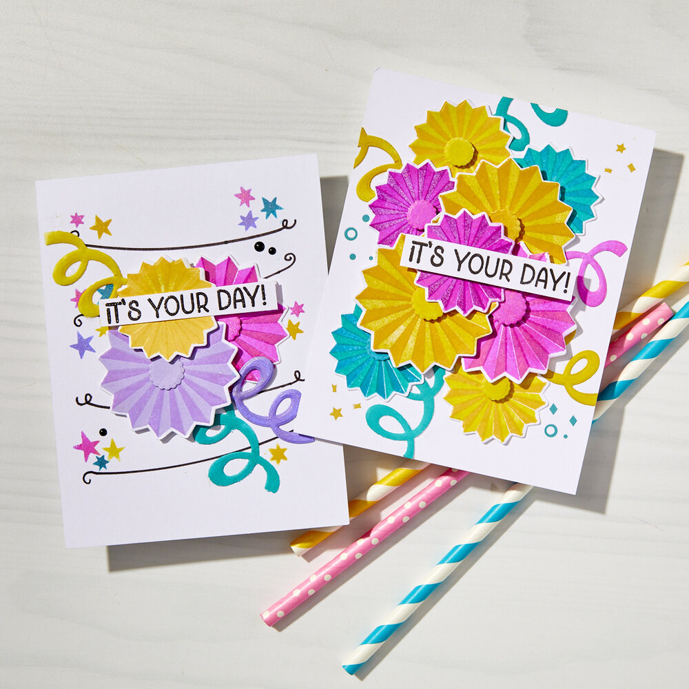 Hero Arts Party Fans Stamp Bundle Clear Stamp + Die Set (SB506)