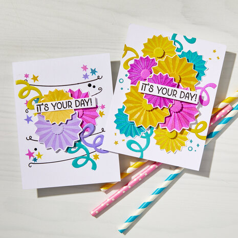 Hero Arts Party Fans Stamp Bundle Clear Stamp + Die Set (SB506)