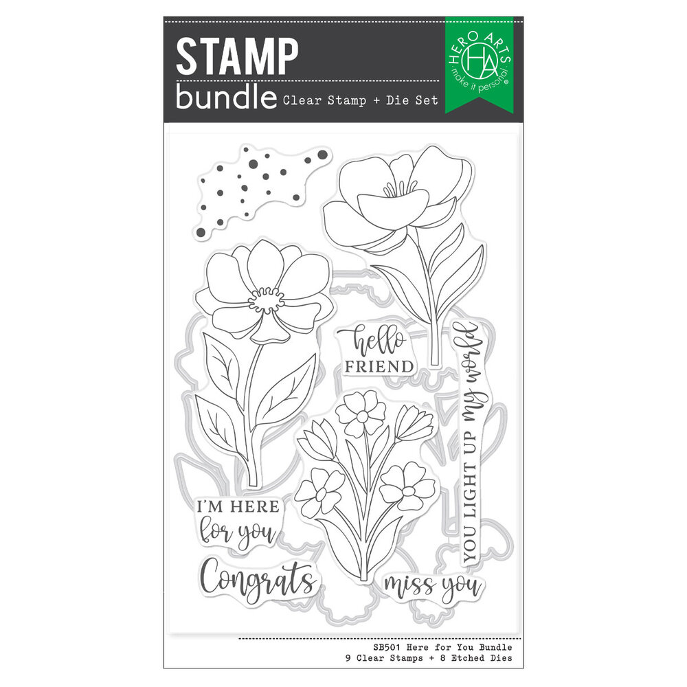 Hero Arts Here For You Stamp Bundle Clear Stamp + Die Set (SB501) Hero Arts Here For You Stamp Bundle Clear Stamp + Die Set (SB501)