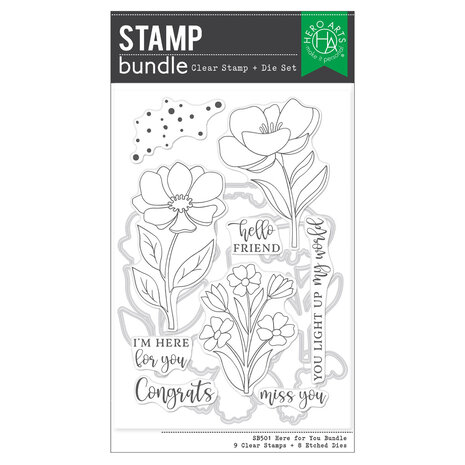 Hero Arts Here For You Stamp Bundle Clear Stamp + Die Set (SB501) Hero Arts Here For You Stamp Bundle Clear Stamp + Die Set (SB501)