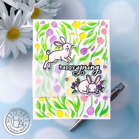 Hero Arts Color Layering Tulip Pattern Stencils (SA262)