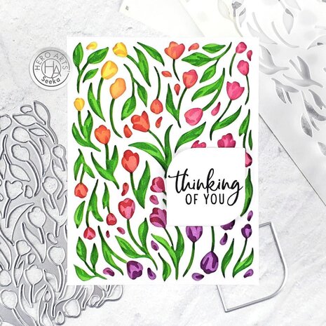 Hero Arts Color Layering Tulip Pattern Stencils (SA262)