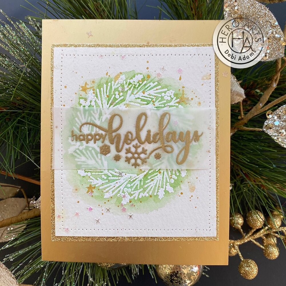 Hero Arts Graphical Wreath Wood Stamps (K6484)