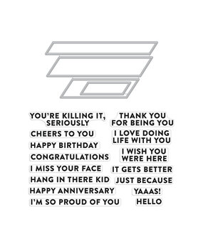 Hero Arts Essential Messages XL Stamp & Cut Set (DC309)