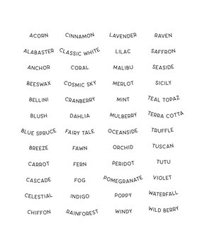 Spellbinders Color Swatch Names Clear Stamp Set (STP-251)