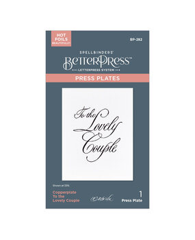 Spellbinders Copperplate To the Lovely Couple BetterPress Plate (BP-282) (DISCONTINUED) Spellbinders Copperplate To the Lovely Couple BetterPress Plate (BP-282) (DISCONTINUED)