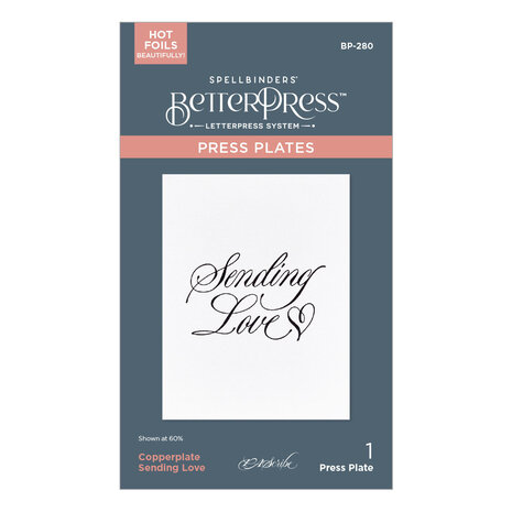 Spellbinders Copperplate Sending Love BetterPress Plate (BP-280) Spellbinders Copperplate Sending Love BetterPress Plate (BP-280)