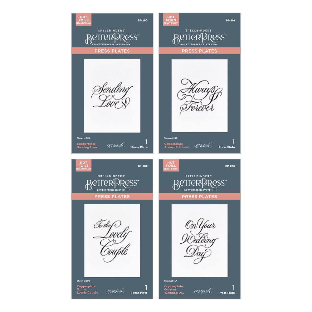 Spellbinders Copperplate On Your Wedding Day Sentiments BetterPress Bundle (BD-0935) Spellbinders Copperplate On Your Wedding Day Sentiments BetterPress Bundle (BD-0935)
