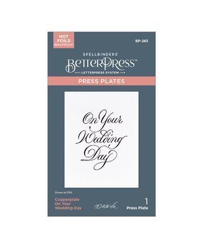 Spellbinders Copperplate On Your Wedding Day BetterPress Plate (BP-283) (DISCONTINUED) Spellbinders Copperplate On Your Wedding Day BetterPress Plate (BP-283) (DISCONTINUED)