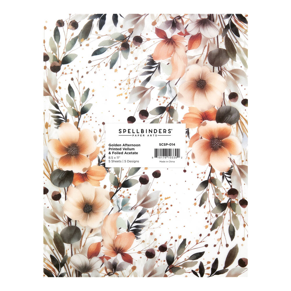 Spellbinders Rosie's Studio Golden Afternoon Printed Vellum & Foiled Acetate (SCSP-014) Spellbinders Rosie's Studio Golden Afternoon Printed Vellum & Foiled Acetate (SCSP-014)